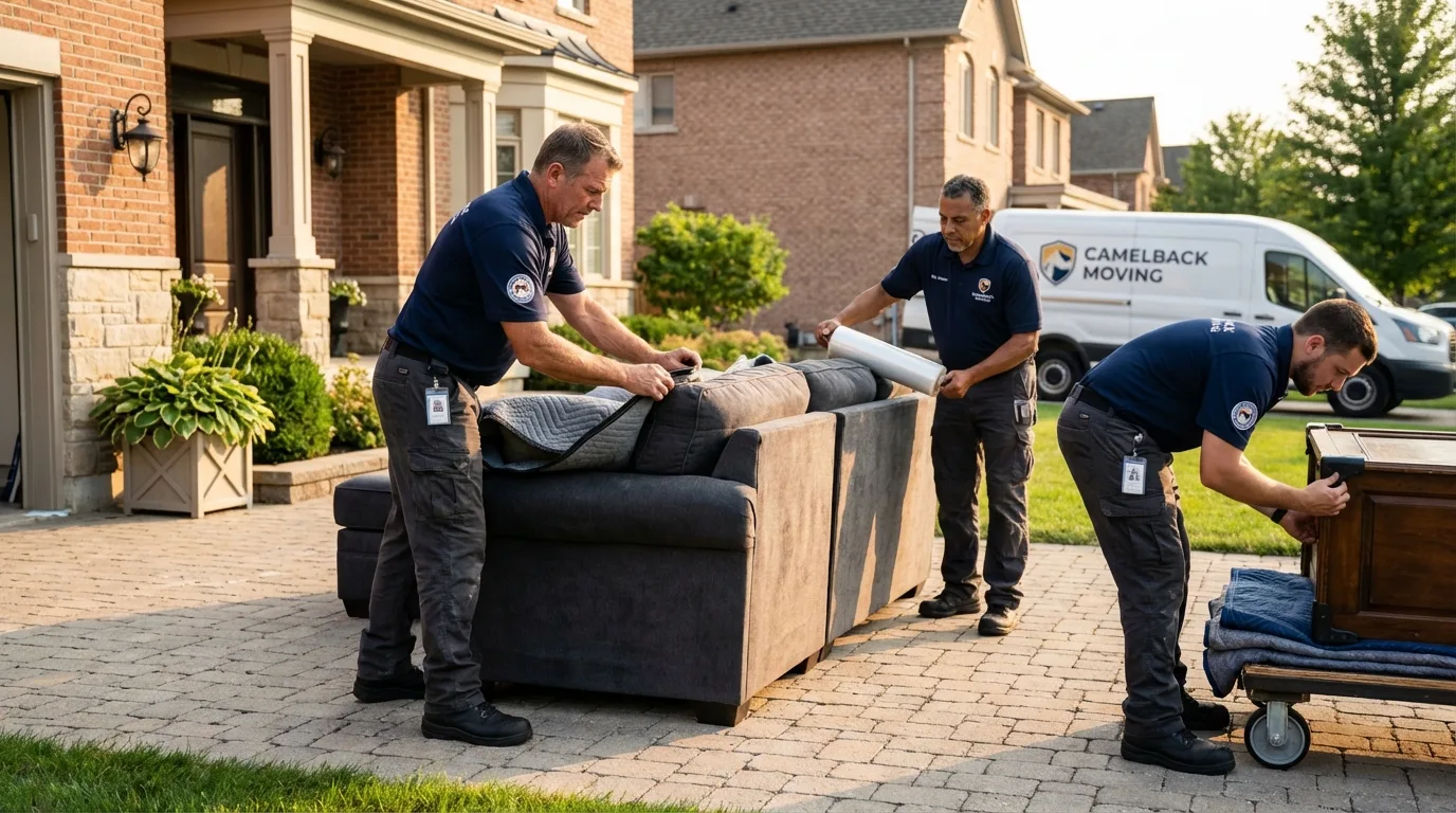 Large estate moving crew wrapping furniture in Eleanor, WV